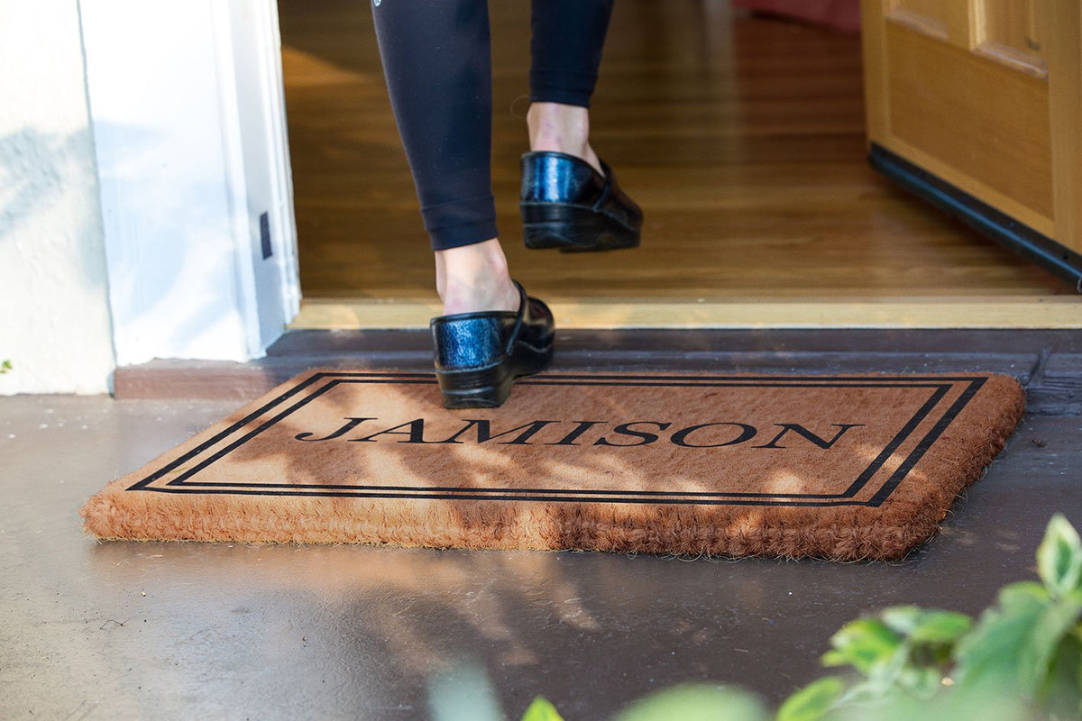 Double Border Personalized Coco Coir Doormat