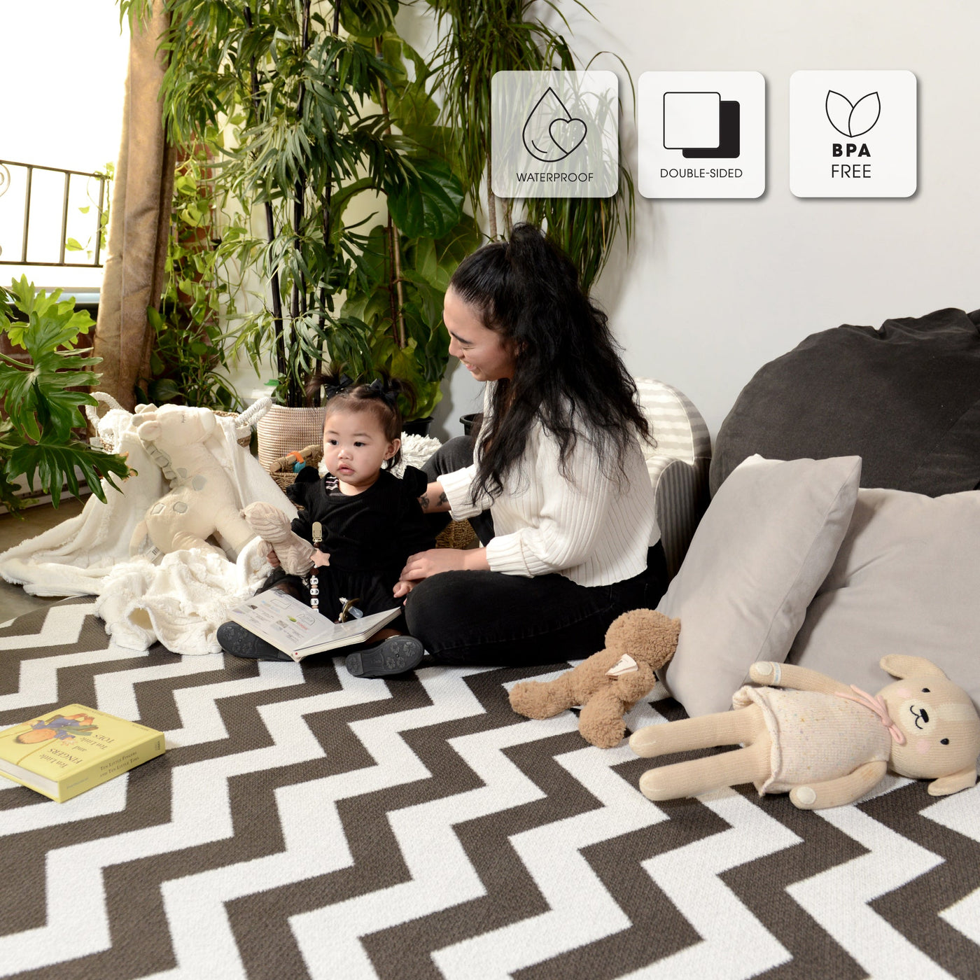 Baby Care Playmat - Zig Zag Black - Medium