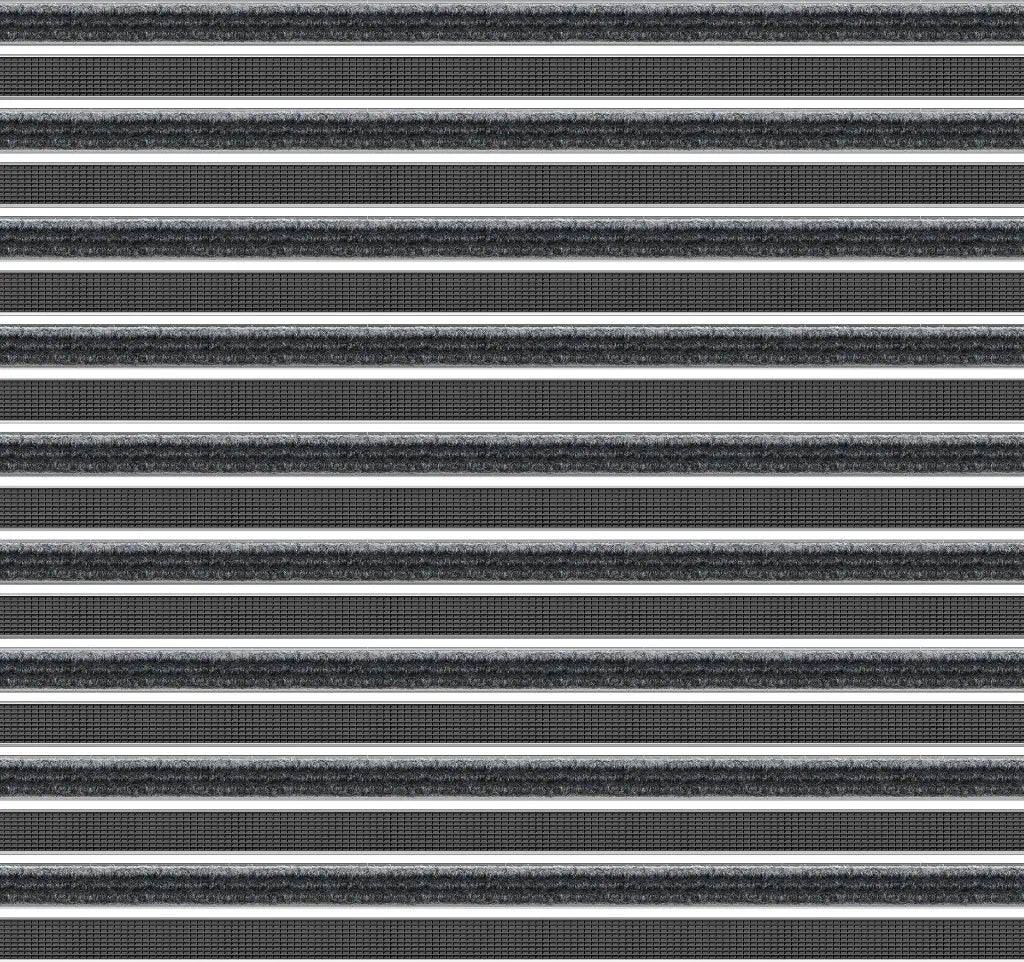 Top Clean Trend Aluminum Entrance Matting - 27mm with Ribbed Carpet & Scraper Bar