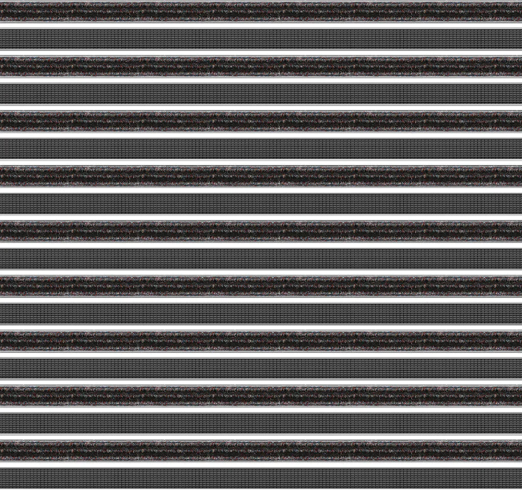 Top Clean Trend Aluminum Entrance Matting - 27mm with Ribbed Carpet & Scraper Bar