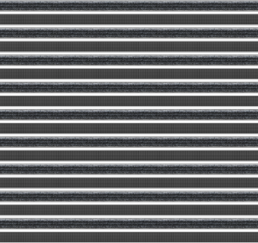 Top Clean Trend Aluminum Entrance Matting - 17mm with Ribbed Carpet & Grooved Rubber