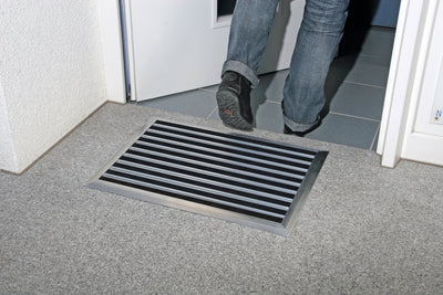 Top Clean Flat Aluminum Entrance Matting - 10mm with Grooved Rubber