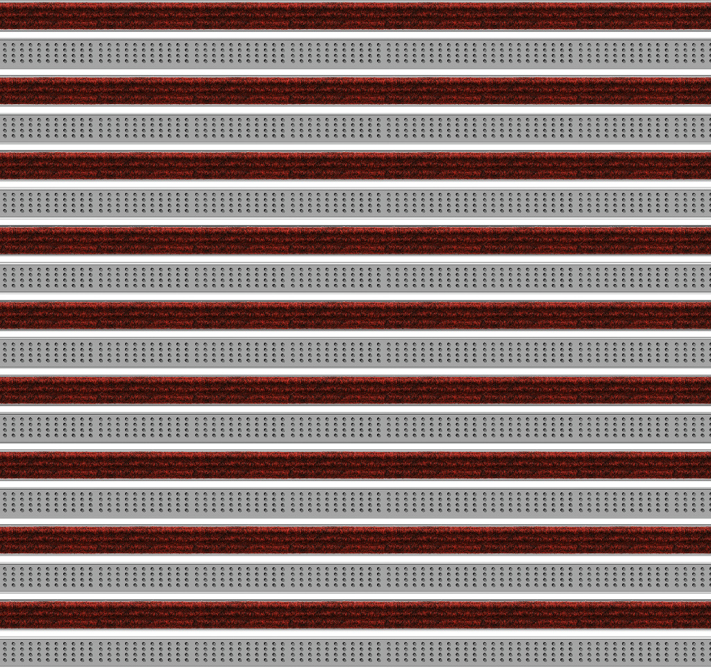 Top Clean Trend Aluminum Entrance Matting - 17mm with Ribbed Carpet & Cassette Brush