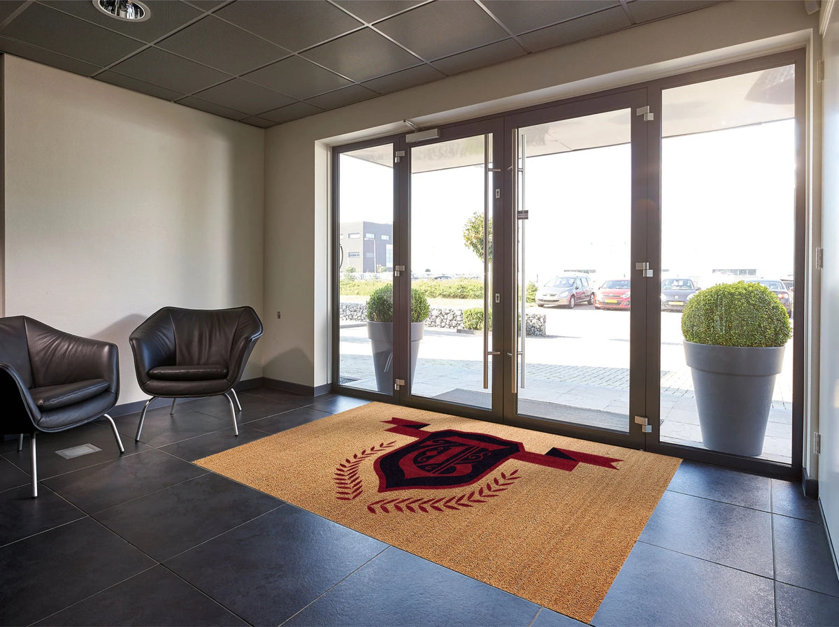 Your logo, woven into the floor