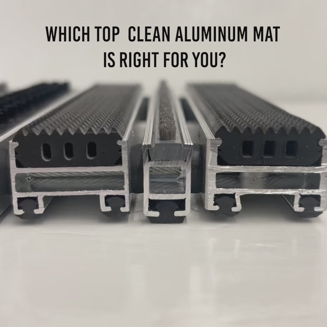 Top Clean Trend Aluminum Entrance Matting - 22mm with Grooved Rubber & Brush Strip