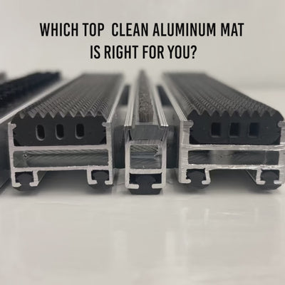 Top Clean Trend Aluminum Entrance Matting - 22mm with Grooved Rubber & Brush Strip