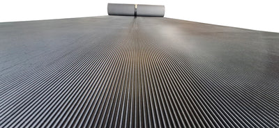 Electrical safety matting roll with corrugated pattern