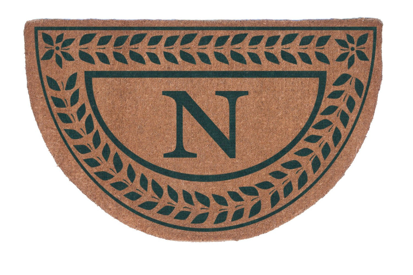 Half Round Leafy Vines Border Personalized Doormats