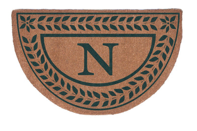 Half Round Leafy Vines Border Personalized Doormats