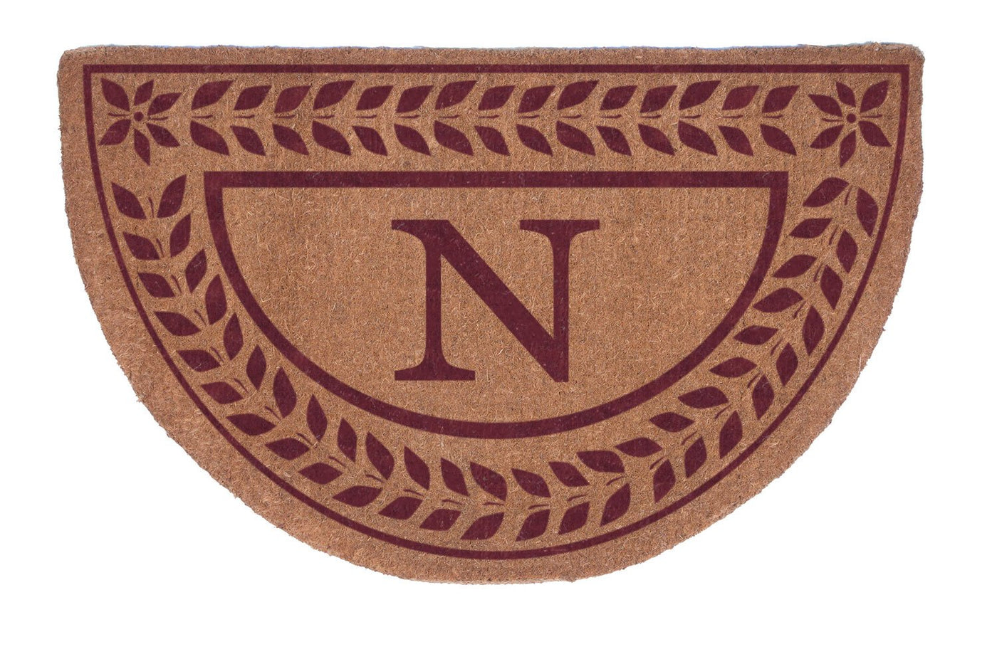 Half Round Leafy Vines Border Personalized Doormats