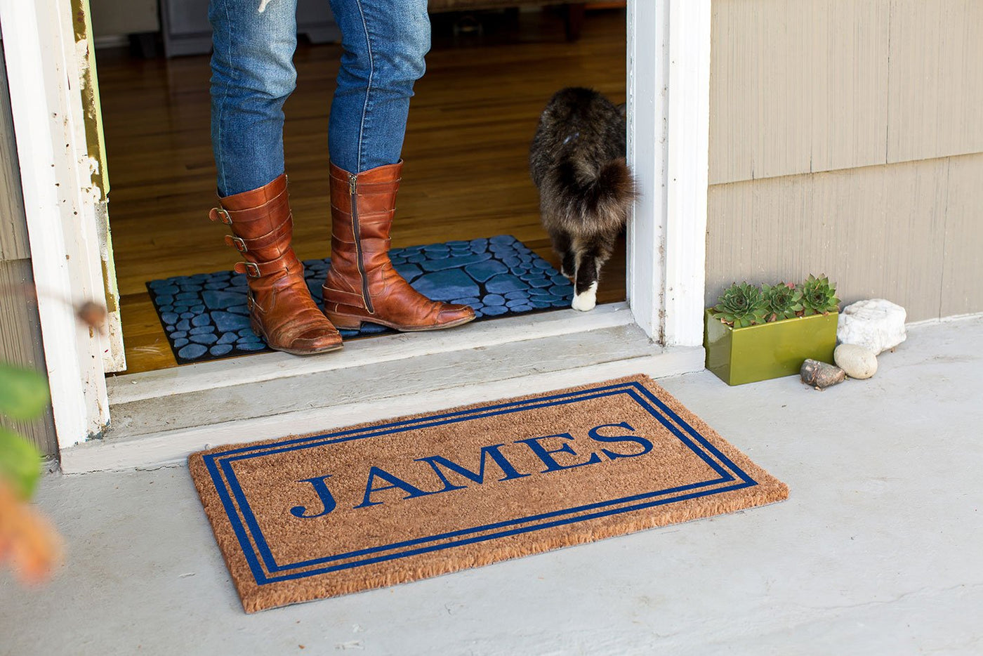 Double Border Personalized Doormats