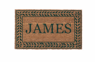 Leafy Vines Border Personalized Doormats